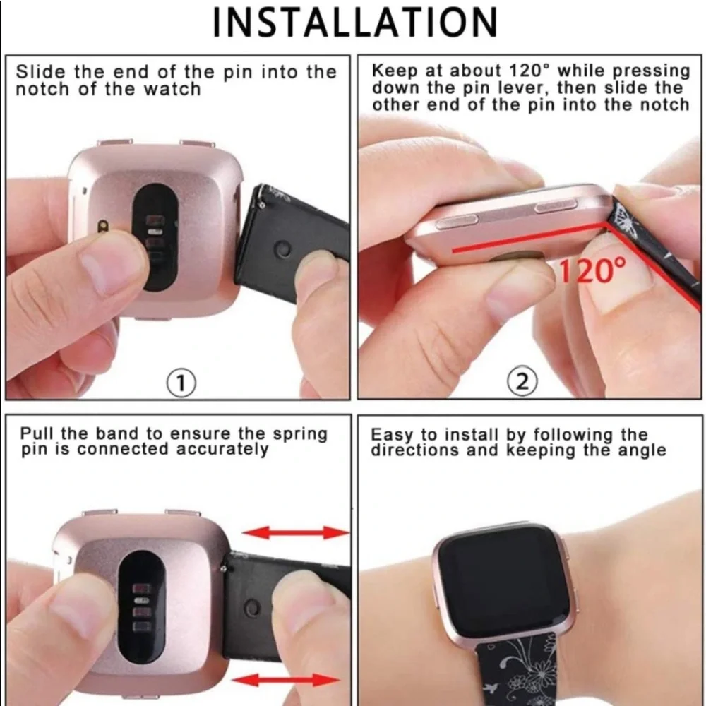 🆕Replacement Silicone Watch Band for FitBit Versa NWOT: Animal Print